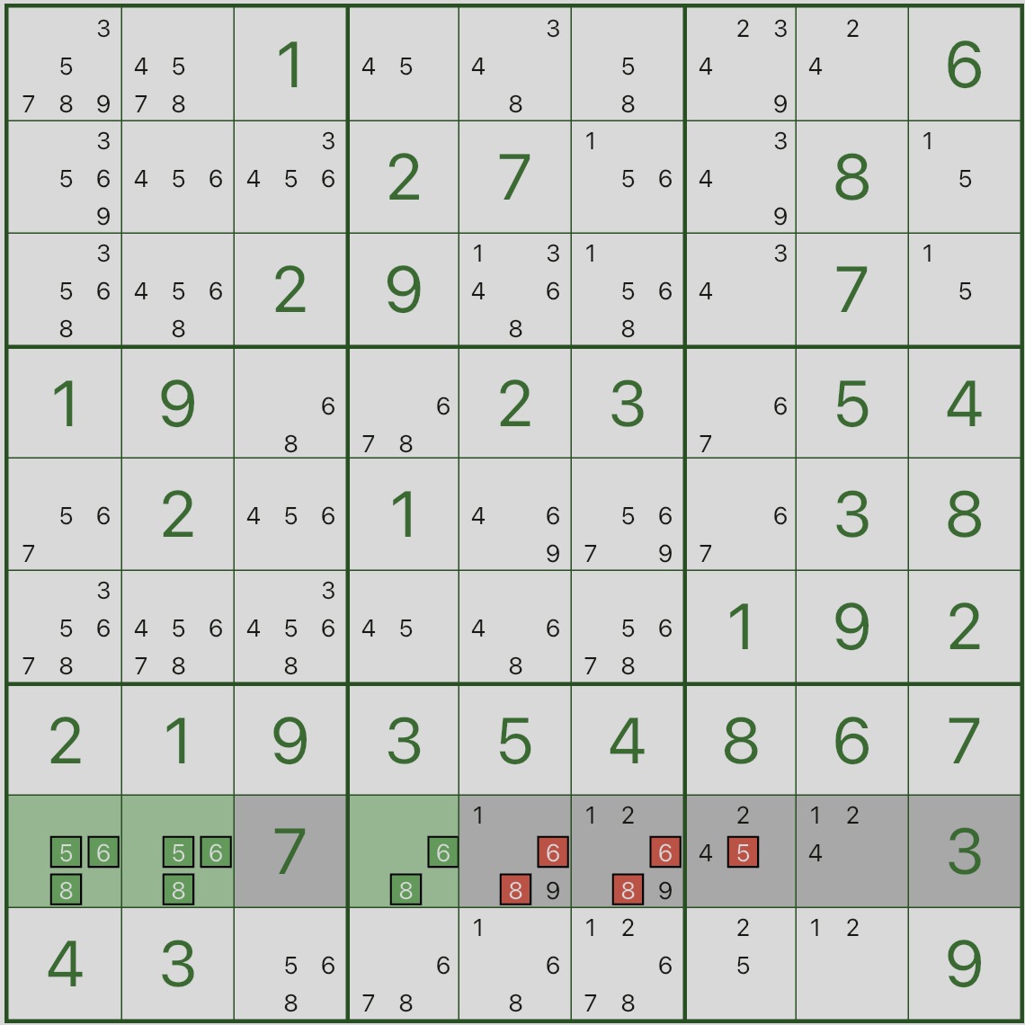 Naked subset example